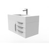 Castello Usa Nile 36" Wall Mounted Vanity With White Top Andand Chrome Handles CB-MC-36W-CHR-2053-WH